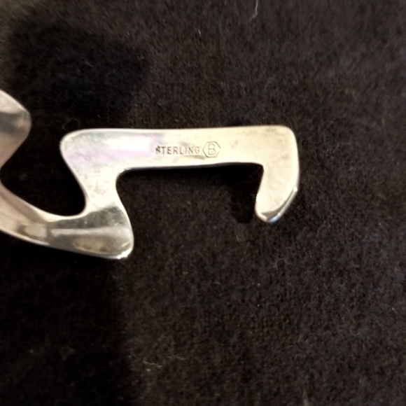 Burkhardt Vintage Sterling Silver Greek Key Cuff Bracelet - Picture 11 of 16